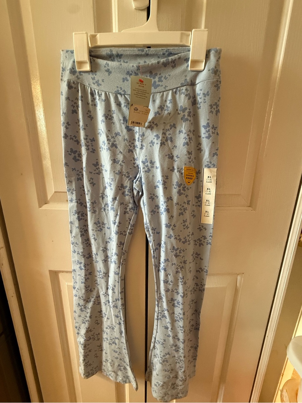 Cat & Jack  Girls 95% Cotton Blue flare pants in XL (14)